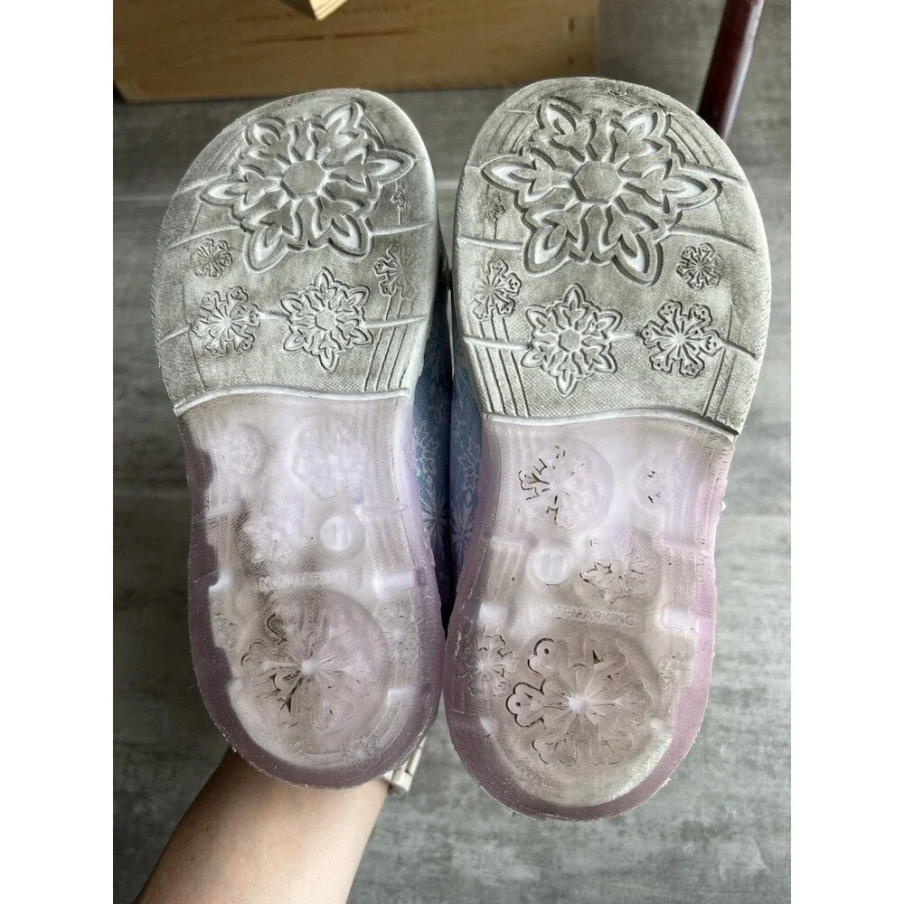 Disney Girls' Frozen Sneakers Easy On Light Up Shoes Toddler Purple Elsa Anna 11